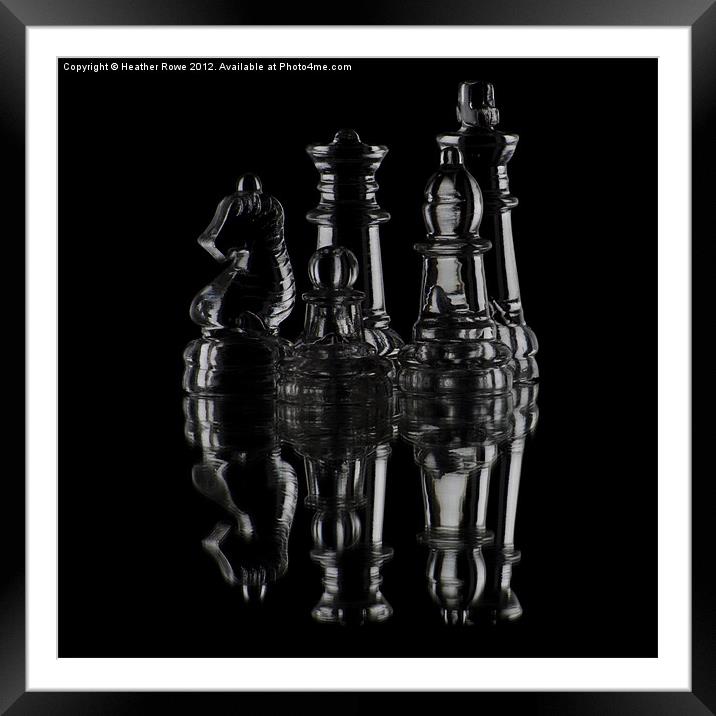 Glass Chess Framed Mounted Print by Heather Rowe