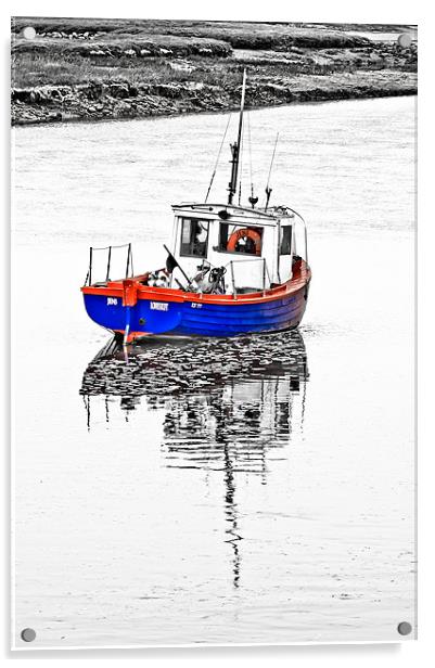 Fishing Boat at Burnham Acrylic by Stephen Mole