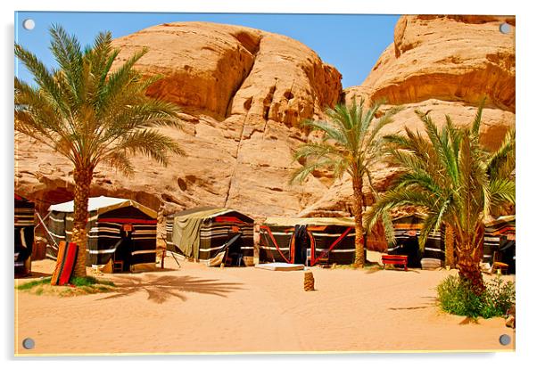 WADI RUM DESET CAMP Acrylic by radoslav rundic