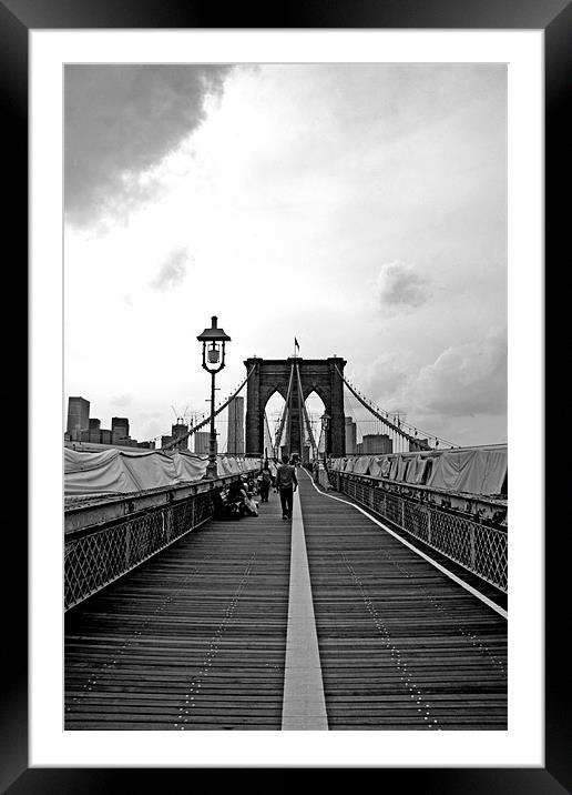 Brooklyn Bridge Framed Mounted Print by piera catalano