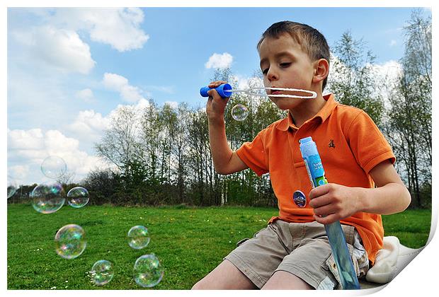 blowing bubbles Print by michelle rook