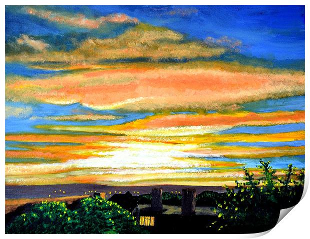 April Sunset Print by Roger Stevens