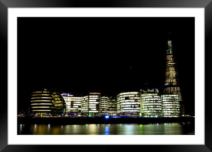 The Shard and Southbank Buildings Framed Mounted Print by David Pyatt