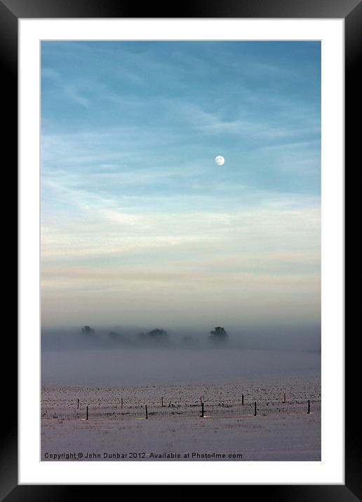 Snow Mist and Moon Framed Mounted Print by John Dunbar