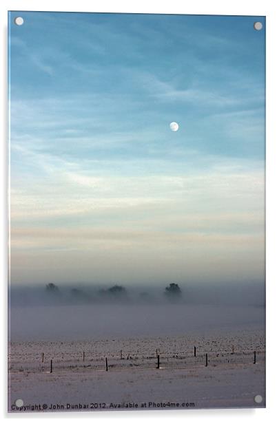 Snow Mist and Moon Acrylic by John Dunbar