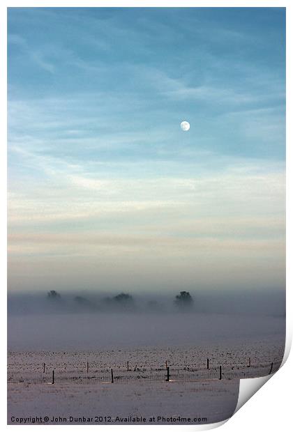 Snow Mist and Moon Print by John Dunbar