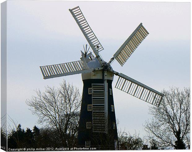 The Alford Five Sail Windmill Canvas Print by philip milner
