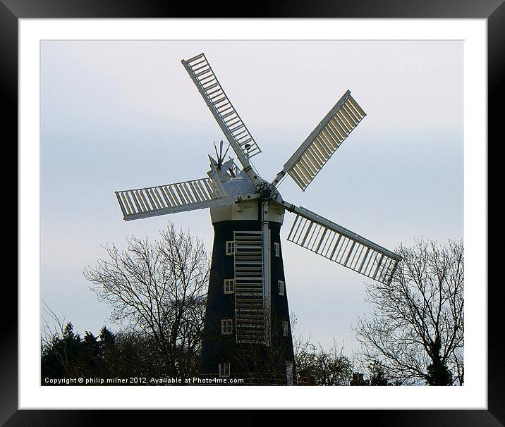 The Alford Five Sail Windmill Framed Mounted Print by philip milner