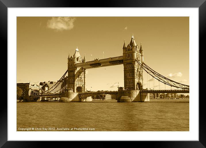 Tower Bridge Framed Mounted Print by Chris Day