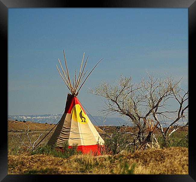 Indian Teepees in the desert of Colorado Framed Print by Patti Barrett