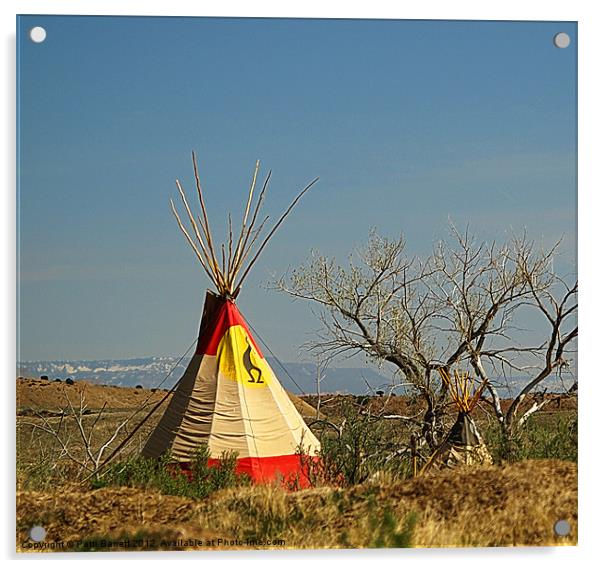 Indian Teepees in the desert of Colorado Acrylic by Patti Barrett