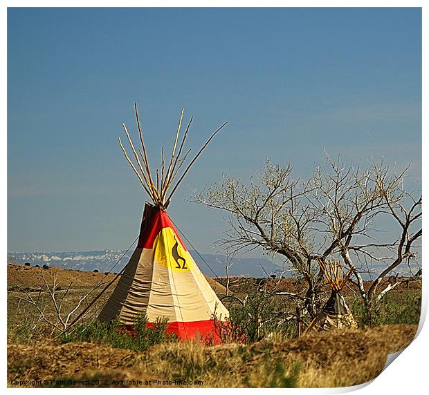 Indian Teepees in the desert of Colorado Print by Patti Barrett
