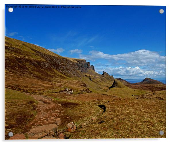 Trotternish Ridge,Isle of Skye Acrylic by jane dickie
