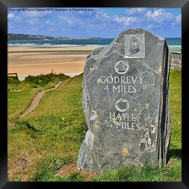 Godrevy 4 Miles Framed Print by Paula J James