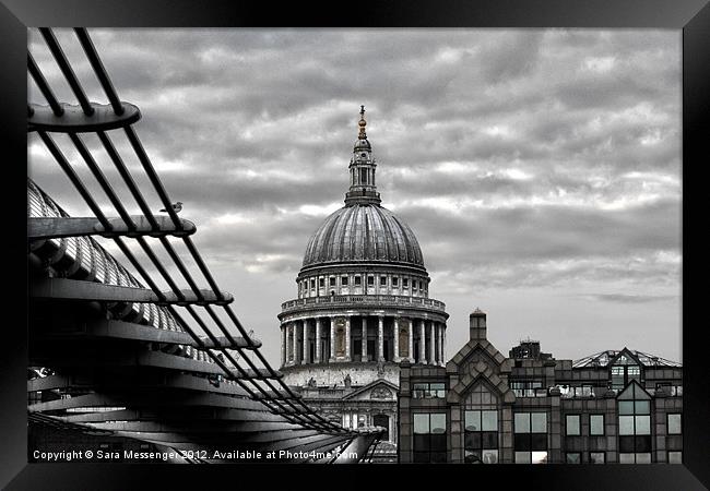 St Paul's Cathedral Monochrome Framed Print by Sara Messenger