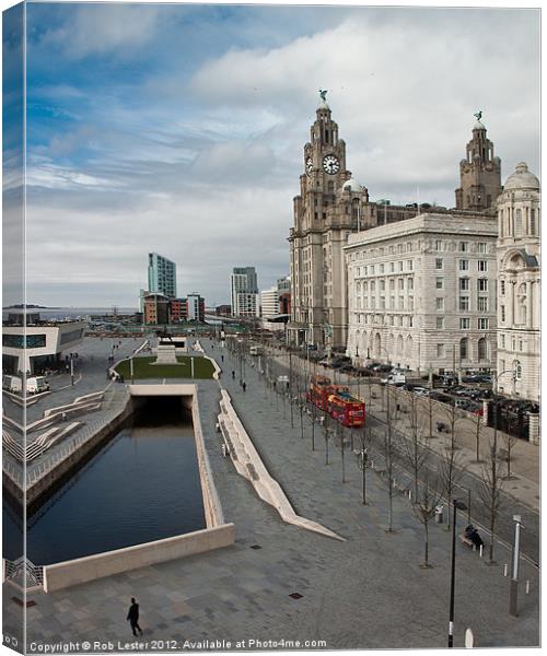 Liverpool pier head Canvas Print by Rob Lester