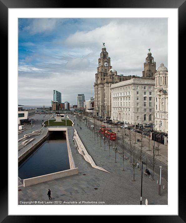 Liverpool pier head Framed Mounted Print by Rob Lester