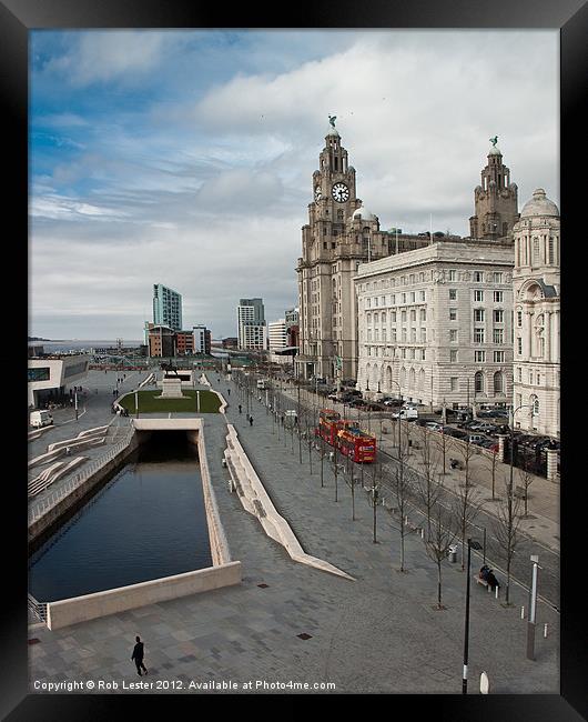 Liverpool pier head Framed Print by Rob Lester