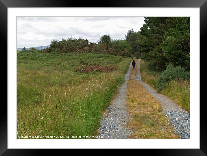 Walking in Glen Veagh Framed Mounted Print by Steven Watson