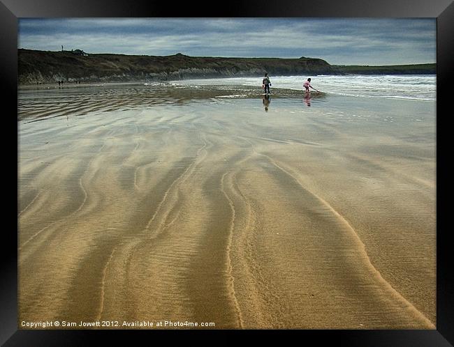 Striped Sands at Whitesands Framed Print by Sam Jowett
