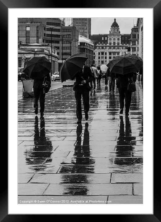 Wet in the City Framed Mounted Print by Dawn O'Connor