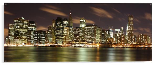 New York Nightscape Acrylic by Luke Addison