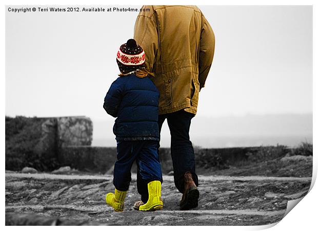 Walk With Me Daddy Print by Terri Waters