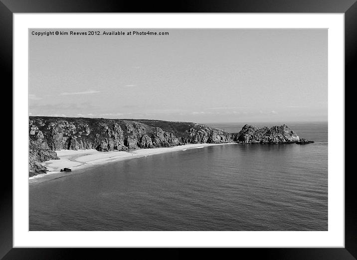 Porthcurno Beach Framed Mounted Print by kim Reeves