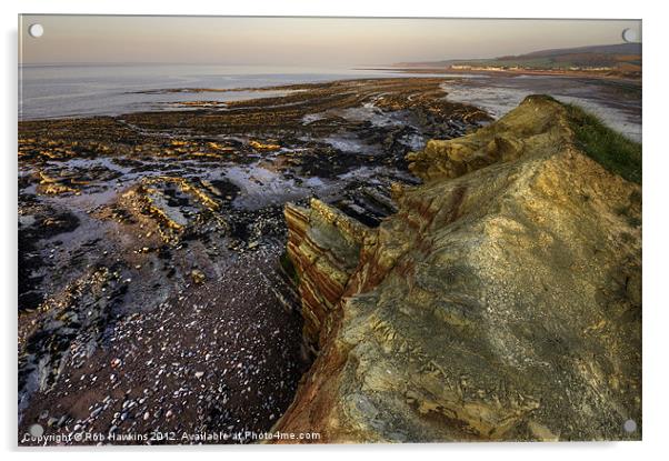 Geology of Doniford Bay Acrylic by Rob Hawkins