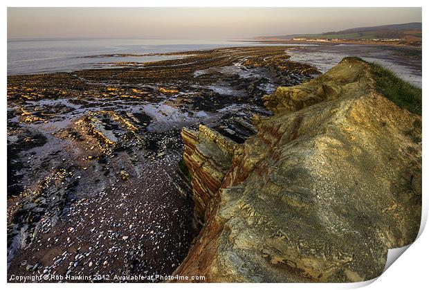 Geology of Doniford Bay Print by Rob Hawkins