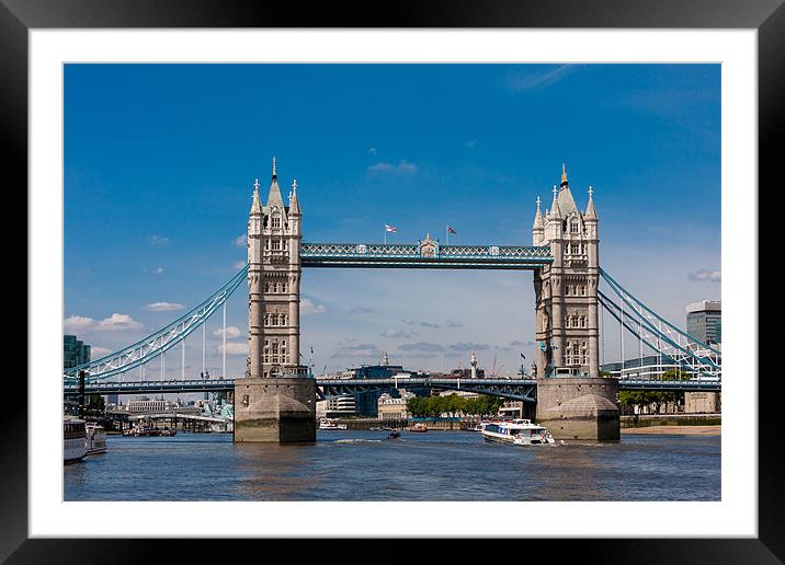 Tower Bridge Framed Mounted Print by David Tyrer
