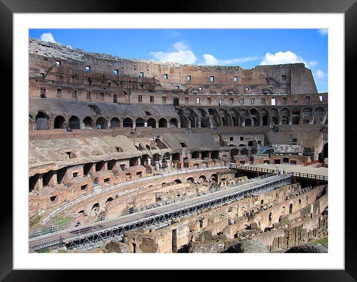 Colosseum interior, Rome, Italy Framed Mounted Print by Linda More