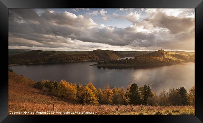 Lyn Clywedog Autumn Landscape Framed Print by Creative Photography Wales