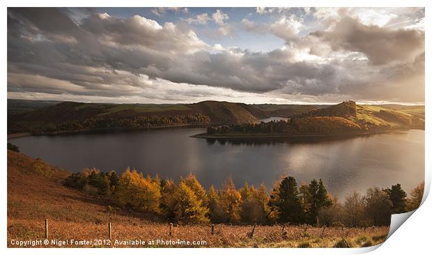 Lyn Clywedog Autumn Landscape Print by Creative Photography Wales