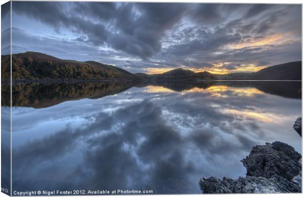 Llyn Clywedog Dusk Canvas Print by Creative Photography Wales