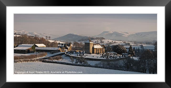 Llanddewi'r Church Winter Landscape Framed Mounted Print by Creative Photography Wales