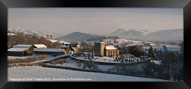 Llanddewi'r Church Winter Landscape Framed Print by Creative Photography Wales