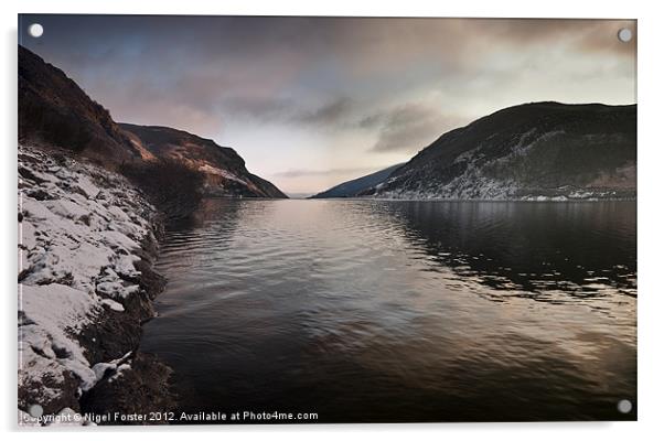 Caban Coch Winter Dawn Acrylic by Creative Photography Wales