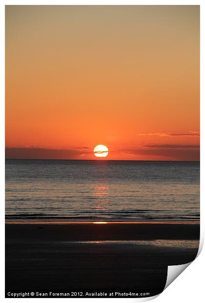 Sunset Beach Print by Sean Foreman