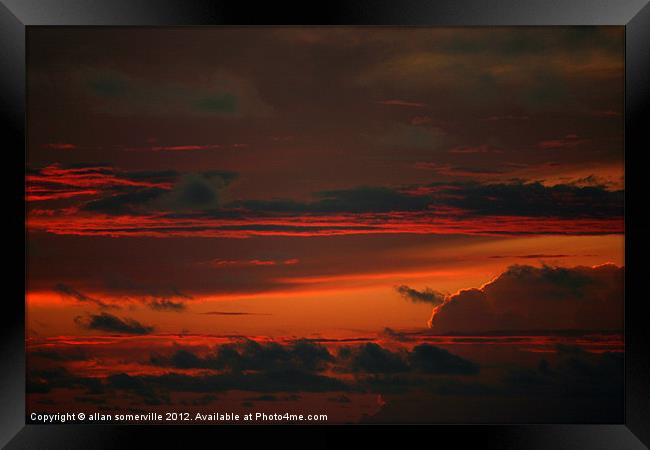 red sky at night Framed Print by allan somerville