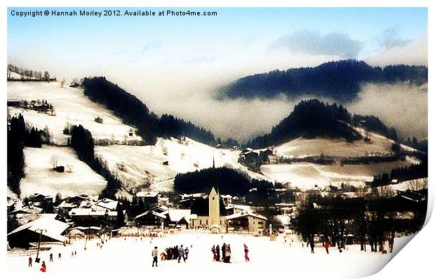Mayrofen Ski Resort, Austria Print by Hannah Morley
