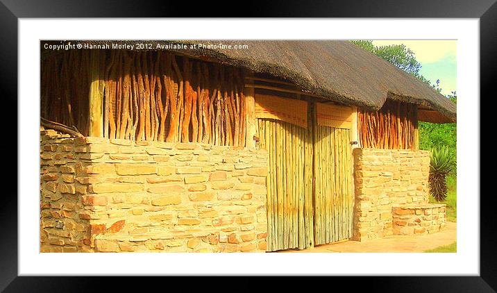 South African Thatched Huts Framed Mounted Print by Hannah Morley