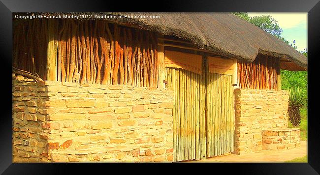 South African Thatched Huts Framed Print by Hannah Morley