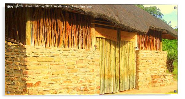 South African Thatched Huts Acrylic by Hannah Morley