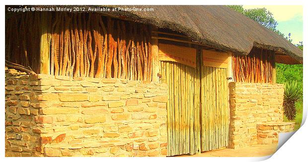 South African Thatched Huts Print by Hannah Morley