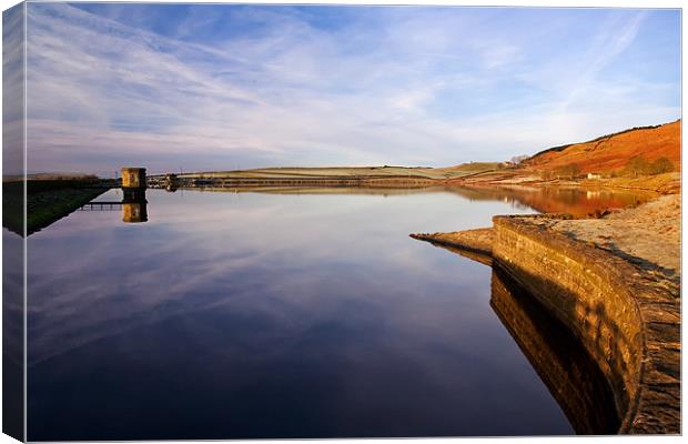 Tranquility at Embsay Reservoir Canvas Print by Jim Round