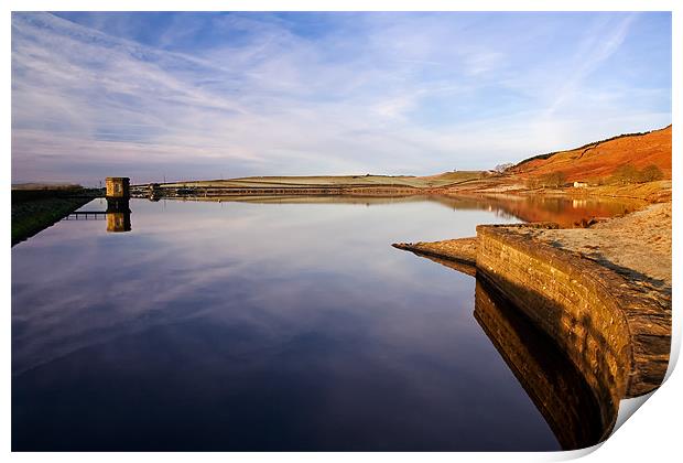 Tranquility at Embsay Reservoir Print by Jim Round