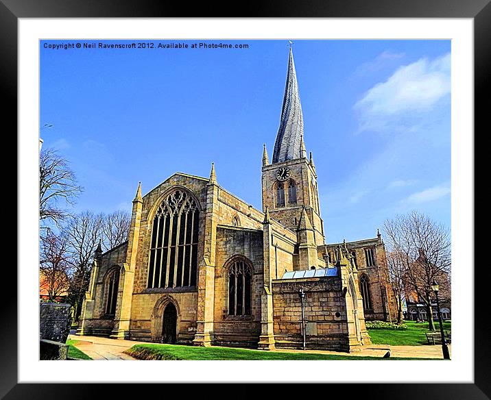The crooked spire Framed Mounted Print by Neil Ravenscroft
