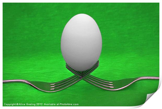Balanced Breakfast in Green Print by Alice Gosling
