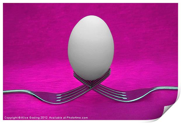 Balanced Breakfast in Pink Print by Alice Gosling